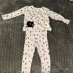 Miles Baby Kids Set - White with Black Pattern